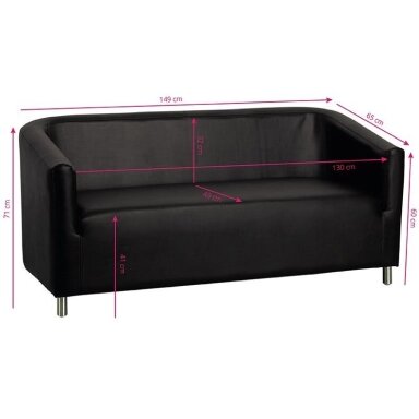 Profesionali laukiamojo sofa kirpykloms ir grožio salonams GABBIANO M021, juodos spalvos