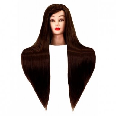 Galva kirpėjų mokymams IZA DARK BROWN 60cm, terminiai plaukai