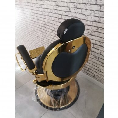 Profesionali barberio kėdė kirpykloms ir grožio salonams GABBIANO GIULIO GOLD, juodos spalvos 12 Profesionali barberio kėdė kirpykloms ir grožio salonams GABBIANO GIULIO GOLD, juodos spalvos 12