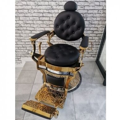 Profesionali barberio kėdė kirpykloms ir grožio salonams GABBIANO GIULIO GOLD, juodos spalvos 6 Profesionali barberio kėdė kirpykloms ir grožio salonams GABBIANO GIULIO GOLD, juodos spalvos 6