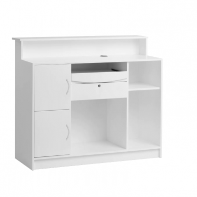 GABBIANO profesionalus registratūros stalas ir recepcija grožio salonams G26W, baltos spalvos 1 GABBIANO profesionalus registratūros stalas ir recepcija grožio salonams G26W, baltos spalvos 1