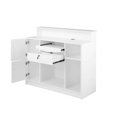 GABBIANO profesionalus registratūros stalas ir recepcija grožio salonams G26W, baltos spalvos 2 GABBIANO profesionalus registratūros stalas ir recepcija grožio salonams G26W, baltos spalvos 2