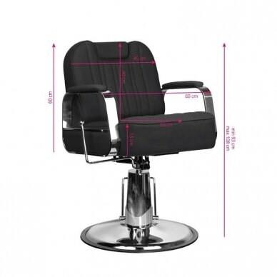 Profesionali barberio kėdė kirpykloms ir grožio salonams GABBIANO RUFO BLACK 8 Profesionali barberio kėdė kirpykloms ir grožio salonams GABBIANO RUFO BLACK 8
