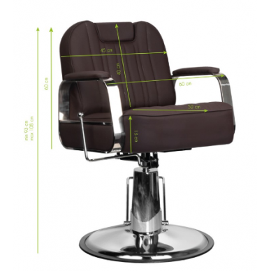 Profesionali barberio kėdė kirpykloms ir grožio salonams GABBIANO RUFO BROWN 8 Profesionali barberio kėdė kirpykloms ir grožio salonams GABBIANO RUFO BROWN 8