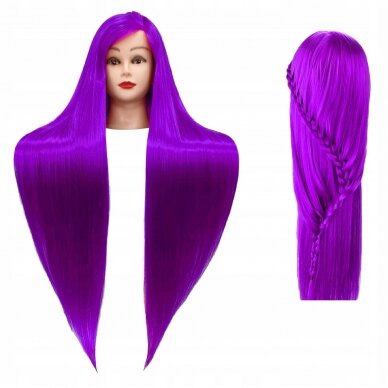 Profesionali galva mokymams IZA PURPLE 60cm, terminiai plaukai Profesionali galva mokymams IZA PURPLE 60cm, terminiai plaukai