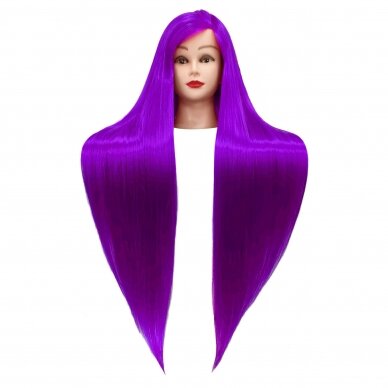 Profesionali galva mokymams IZA PURPLE 60cm, terminiai plaukai 3 Profesionali galva mokymams IZA PURPLE 60cm, terminiai plaukai 3