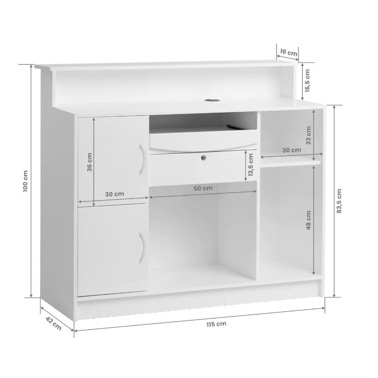 GABBIANO profesionalus registratūros stalas ir recepcija grožio salonams G26W, baltos spalvos 10 GABBIANO profesionalus registratūros stalas ir recepcija grožio salonams G26W, baltos spalvos 10
