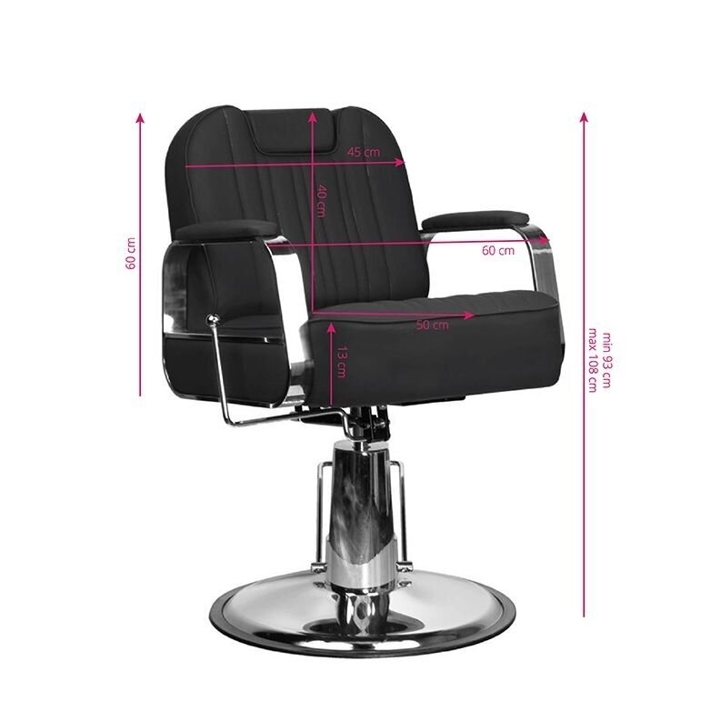 Profesionali barberio kėdė kirpykloms ir grožio salonams GABBIANO RUFO BLACK 8 Profesionali barberio kėdė kirpykloms ir grožio salonams GABBIANO RUFO BLACK 8