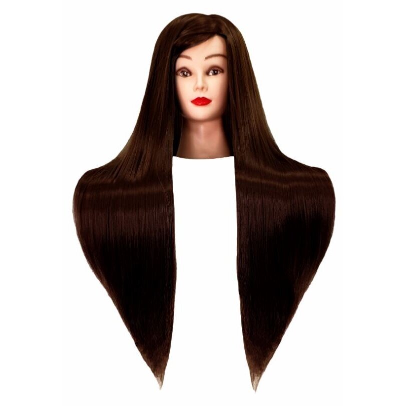 Galva kirpėjų mokymams IZA DARK BROWN 60cm, terminiai plaukai