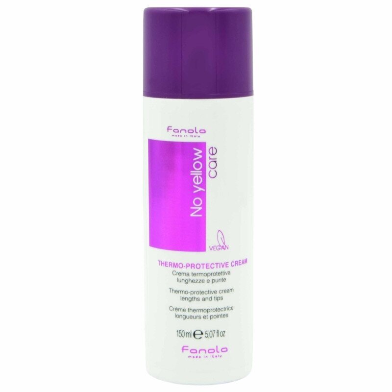FANOLA No Yellow Termo Protect Cream šviesių ir balintų plaukų kreminė apsauga nuo žalingo karščio poveikio bei galiukų minkštinimas, 150 ml FANOLA No Yellow Termo Protect Cream šviesių ir balintų plaukų kreminė apsauga nuo žalingo karščio poveikio bei galiukų minkštinimas, 150 ml