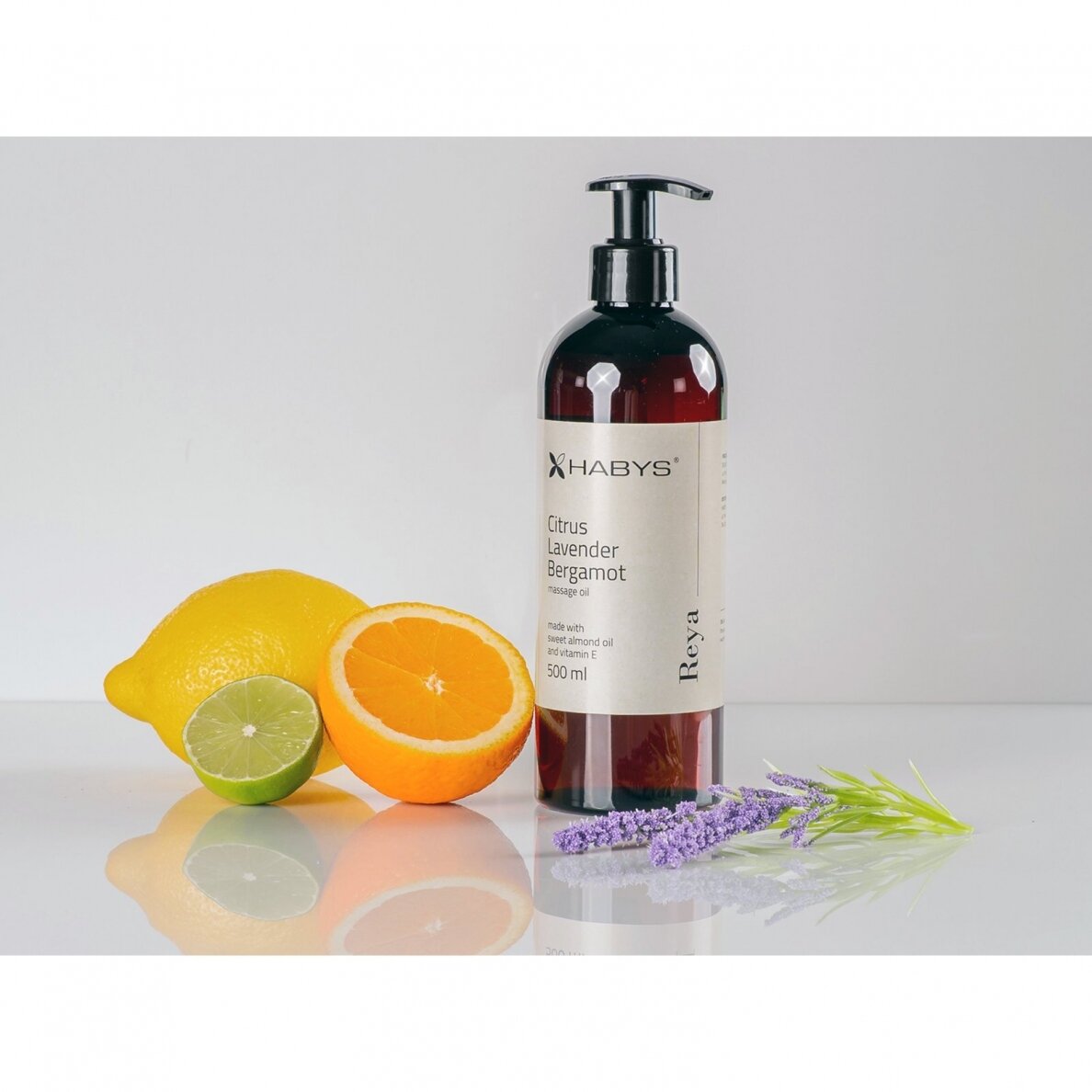 HABYS REYA atgaivinantis kūno masažo aliejus su energizuojančiu citrusinių vaisių ir levandų kvapu 1 HABYS REYA atgaivinantis kūno masažo aliejus su energizuojančiu citrusinių vaisių ir levandų kvapu 1