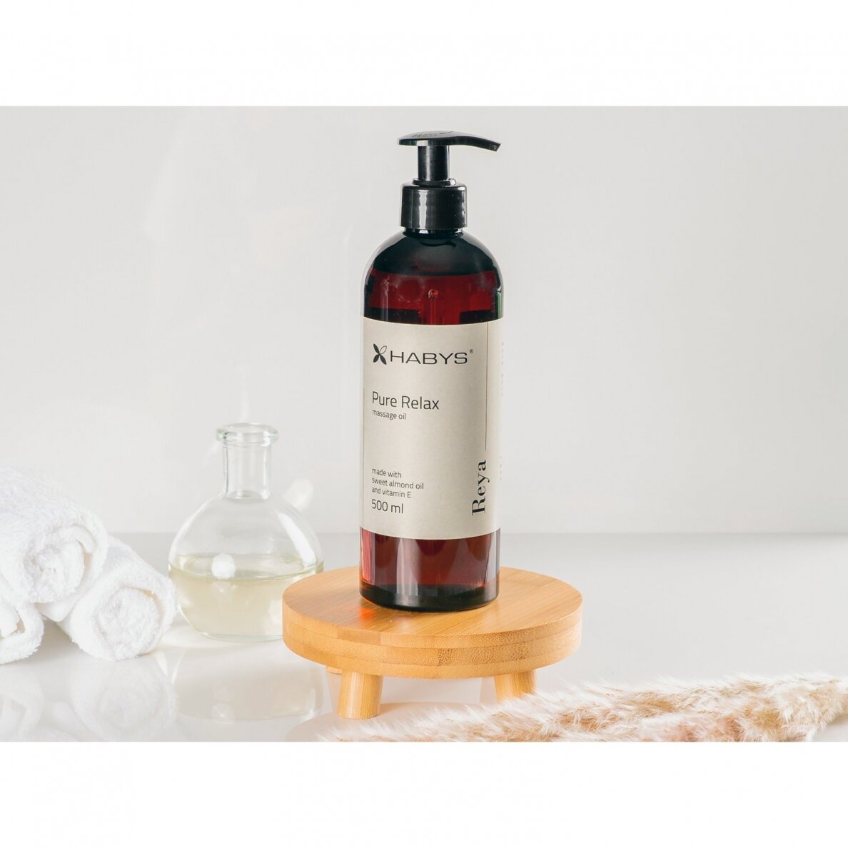 HABYS REYA Pure Relax maitinantis kūno masažo aliejus su migdolų aliejumi ir vitaminu E 1 HABYS REYA Pure Relax maitinantis kūno masažo aliejus su migdolų aliejumi ir vitaminu E 1