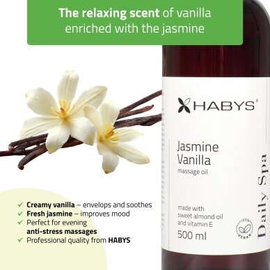 HABYS DAILY SPA masažo aliejus su jazminais ir vanile, 500 ml 2