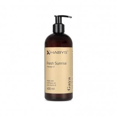 HABYS GAYA FRESH SUNRISE saulėgražų masažo aliejus su vitaminu E, 400 ml HABYS GAYA FRESH SUNRISE saulėgražų masažo aliejus su vitaminu E, 400 ml