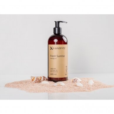 HABYS GAYA FRESH SUNRISE saulėgražų masažo aliejus su vitaminu E, 400 ml 1 HABYS GAYA FRESH SUNRISE saulėgražų masažo aliejus su vitaminu E, 400 ml 1