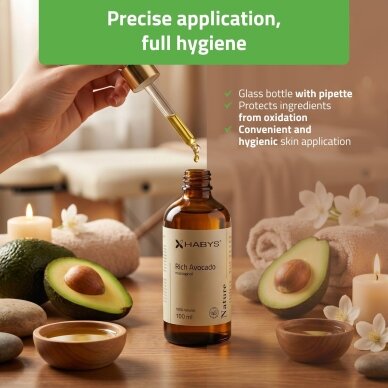 HABYS RICH AVOCADO natūralus masažo aliejus su avokadais, 100 ml 1 HABYS RICH AVOCADO natūralus masažo aliejus su avokadais, 100 ml 1