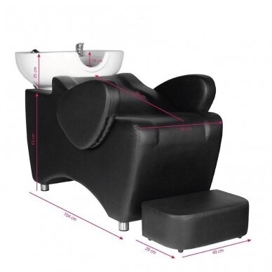 Profesionali kirpyklos plautuvė HAIR SYSTEM HSB46, juodos spalvos 4 Profesionali kirpyklos plautuvė HAIR SYSTEM HSB46, juodos spalvos 4