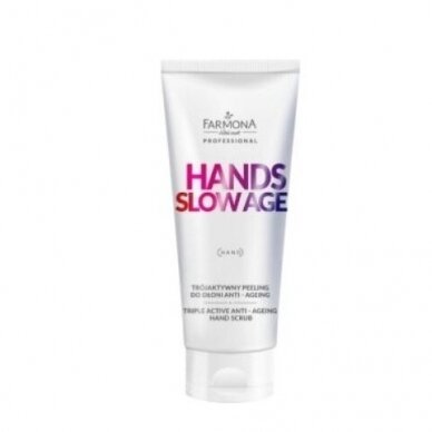FARMONA HANDS SLOW AGE senėjimą stabdantis trigubio poveikio pilingas rankoms, 200 ml. FARMONA HANDS SLOW AGE senėjimą stabdantis trigubio poveikio pilingas rankoms, 200 ml.