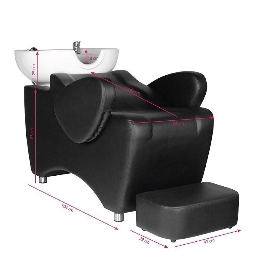 Profesionali kirpyklos plautuvė HAIR SYSTEM HSB46, juodos spalvos 4 Profesionali kirpyklos plautuvė HAIR SYSTEM HSB46, juodos spalvos 4