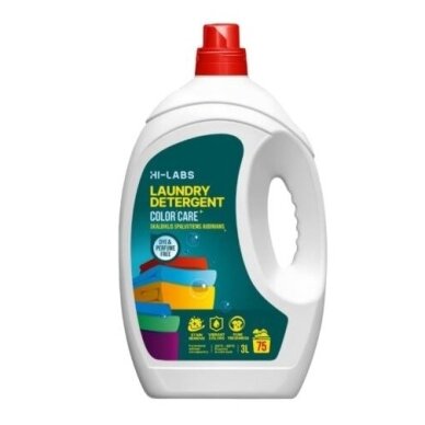 HI-LABS LAUNDRY DETERGENT COLOR CARE skalbiklis spalvotiems audiniams, 3 l HI-LABS LAUNDRY DETERGENT COLOR CARE skalbiklis spalvotiems audiniams, 3 l