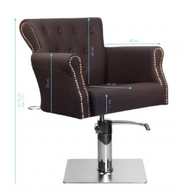 Profesionali kirpyklos kėdė HAIR SYSTEM BER 8541, rudos spalvos 1 Profesionali kirpyklos kėdė HAIR SYSTEM BER 8541, rudos spalvos 1