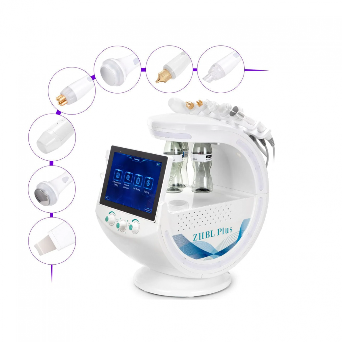 HYDRO SKIN PLUS profesionalus daugiafunkcinis veido priežiūros aparatas 7in1 + veido analizatorius NAUJAUSIA VERSIJA 2024 1