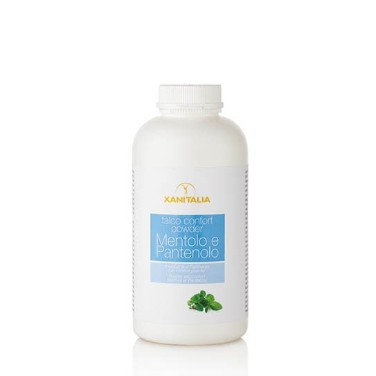XANITALIA kosmetinis talkas-pudra prieš depiliaciją MENTHOL + PANTHENOL, 300 ml XANITALIA kosmetinis talkas-pudra prieš depiliaciją MENTHOL + PANTHENOL, 300 ml