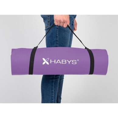 Jogos kilimėlis treniruotėms NBR, 183x61x1cm, violetinės spalvos 4 Jogos kilimėlis treniruotėms NBR, 183x61x1cm, violetinės spalvos 4