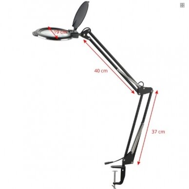 Profesionali kosmetologinė LED lempa - lupa MOONLIGHT 8013/6, juodos spalvos (su stovu) 5 Profesionali kosmetologinė LED lempa - lupa MOONLIGHT 8013/6, juodos spalvos (su stovu) 5