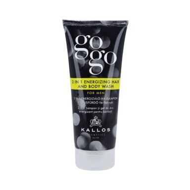 KALLOS GOGO MEN 2in1 energizuojanti dušo želė kūnui ir plaukams, 200 ml KALLOS GOGO MEN 2in1 energizuojanti dušo želė kūnui ir plaukams, 200 ml
