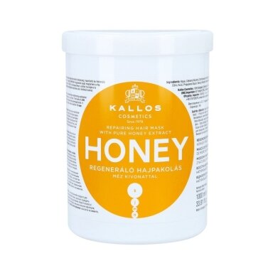 KALLOS KJMN HONEY REPAIRING MASK regeneruojanti plaukų kaukė su medumi,1000 ml KALLOS KJMN HONEY REPAIRING MASK regeneruojanti plaukų kaukė su medumi,1000 ml