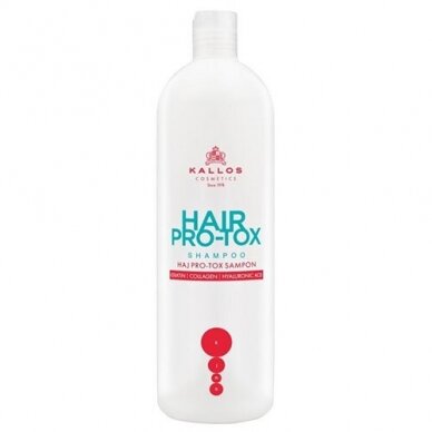 KALLOS Cosmetics Hair Pro-Tox plaukus stiprinantis ir maitinantis šampūnas su keratinu, kolagenu ir hialurono rugštimis, 500 ml. KALLOS Cosmetics Hair Pro-Tox plaukus stiprinantis ir maitinantis šampūnas su keratinu, kolagenu ir hialurono rugštimis, 500 ml.