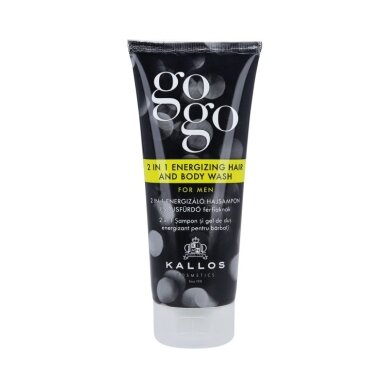 KALLOS GOGO MEN 2in1 energizuojanti dušo želė kūnui ir plaukams, 200 ml KALLOS GOGO MEN 2in1 energizuojanti dušo želė kūnui ir plaukams, 200 ml