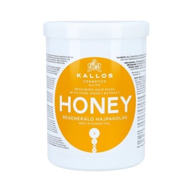KALLOS KJMN HONEY REPAIRING MASK regeneruojanti plaukų kaukė su medumi,1000 ml KALLOS KJMN HONEY REPAIRING MASK regeneruojanti plaukų kaukė su medumi,1000 ml