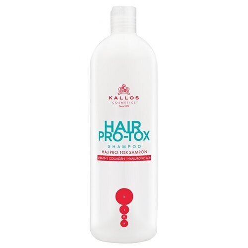 KALLOS KJMN HAIR PRO-TOX šampūnas švelniai valantis plaukus, 1000 ml.