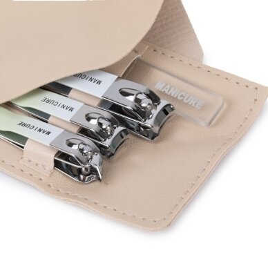 Kelioninis manikiūro ir pedikiūro įrankių rinkinys BEIGE, 4 vnt 3 Kelioninis manikiūro ir pedikiūro įrankių rinkinys BEIGE, 4 vnt 3