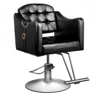 Profesionali kirpyklos kėdė HAIR SYSTEM 0-90, juodos spalvos su sage Profesionali kirpyklos kėdė HAIR SYSTEM 0-90, juodos spalvos su sage