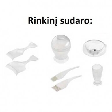 Kirpėjo priemonių rinkinys plaukų dažymui, 7 vnt., baltos spalvos 1 Kirpėjo priemonių rinkinys plaukų dažymui, 7 vnt., baltos spalvos 1