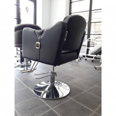Profesionali kirpyklos kėdė HAIR SYSTEM 0-90, juodos spalvos su sage 6 Profesionali kirpyklos kėdė HAIR SYSTEM 0-90, juodos spalvos su sage 6
