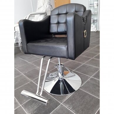 Profesionali kirpyklos kėdė HAIR SYSTEM 0-90, juodos spalvos su sage 7 Profesionali kirpyklos kėdė HAIR SYSTEM 0-90, juodos spalvos su sage 7