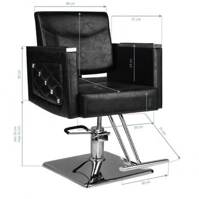 Profesionali kirpyklos kėdė HAIR SYSTEM SM363, juodos spalvos 4 Profesionali kirpyklos kėdė HAIR SYSTEM SM363, juodos spalvos 4