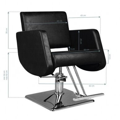 Profesionali kirpyklos kėdė HAIR SYSTEM SM376, juodos spalvos 4 Profesionali kirpyklos kėdė HAIR SYSTEM SM376, juodos spalvos 4