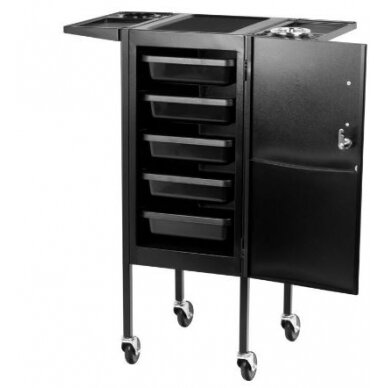 Profesionalus metalinis kirpėjo vežimėlis GABBIANO DELUXE 500, juodos spalvos 9 Profesionalus metalinis kirpėjo vežimėlis GABBIANO DELUXE 500, juodos spalvos 9