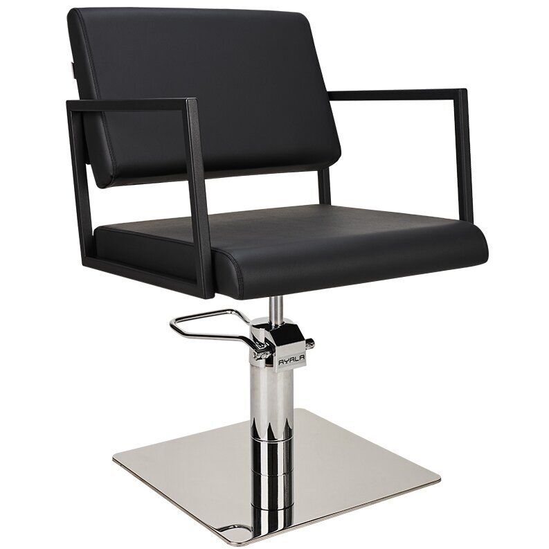 Profesionali kirpyklos kėdė BLACK LOFT CHROME SQUARE Profesionali kirpyklos kėdė BLACK LOFT CHROME SQUARE