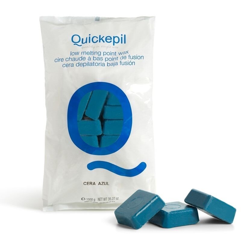 QUICKEPIL profesionalus kietasis vaškas depiliacijai , 1 kg (mėlynas)