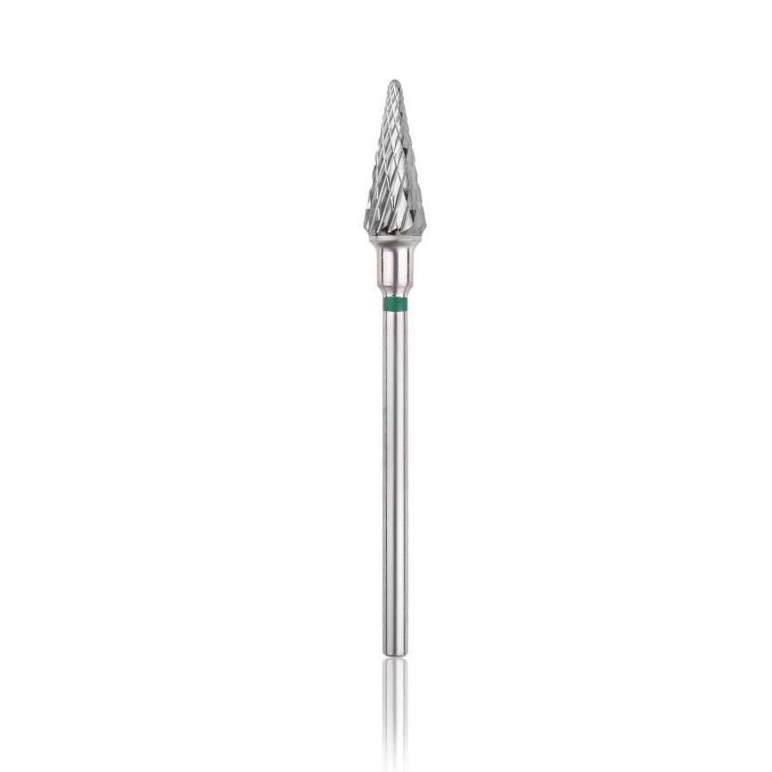Profesionalus kietmetalio frezos antgalis CONE GREEN