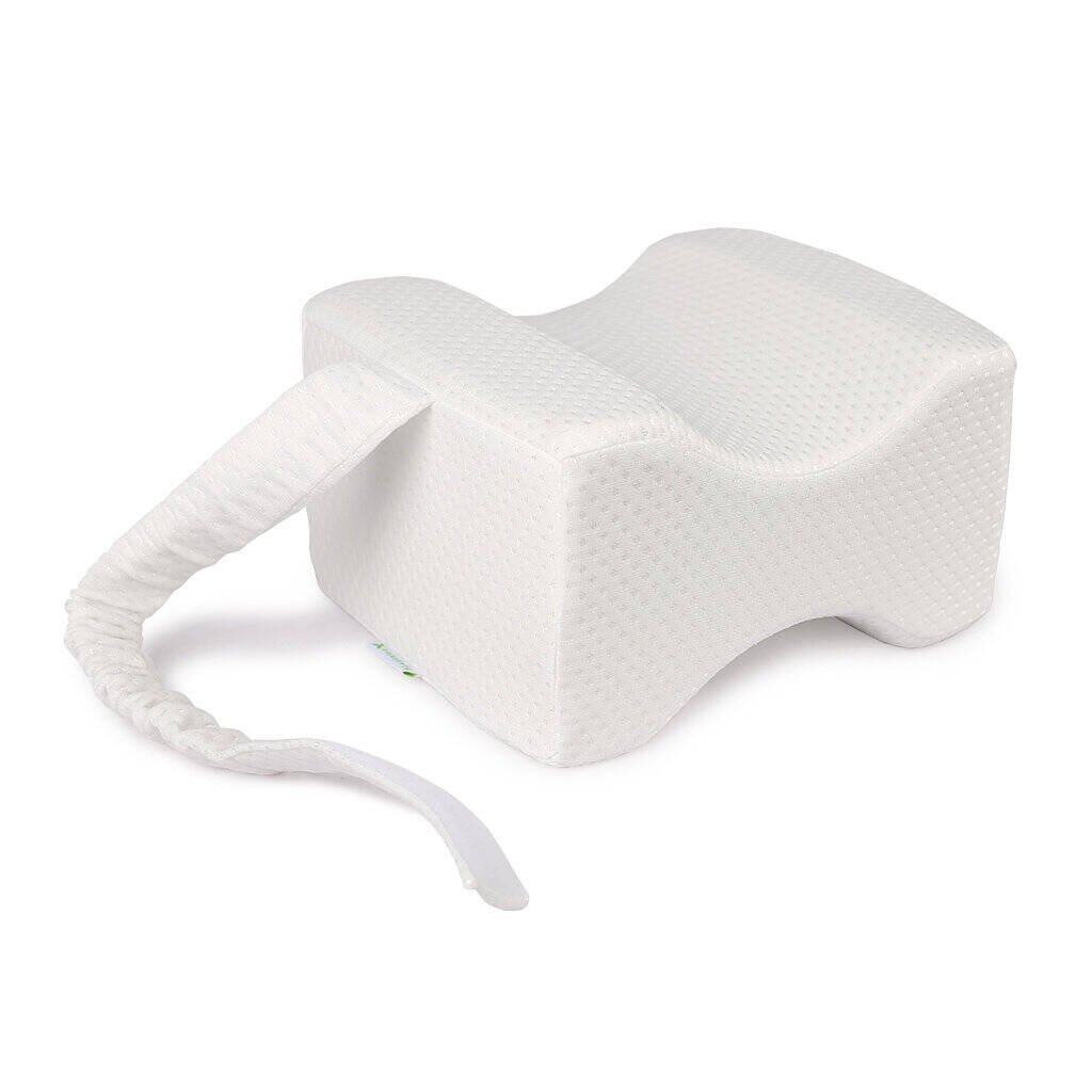 Kojas skirianti pagalvė miego metu, skirta naudoti tarp kojų, baltos spalvos Kojas skirianti pagalvė miego metu, skirta naudoti tarp kojų, baltos spalvos