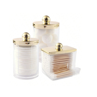 Kosmetinių priemonių laikiklių rinkinys GOLD, 3 vnt.