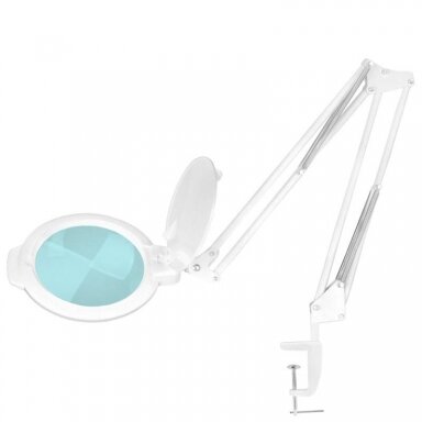 Profesionali kosmetologinė LED lempa - lupa MOONLIGHT 8012/5 tvirtinama prie paviršių, baltos spalvos Profesionali kosmetologinė LED lempa - lupa MOONLIGHT 8012/5 tvirtinama prie paviršių, baltos spalvos