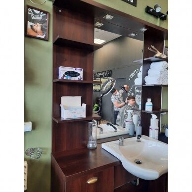Profesionali kirpyklos ir barberių salonų konsolė/veidrodis ECONOMY su galvos plautuve 2 Profesionali kirpyklos ir barberių salonų konsolė/veidrodis ECONOMY su galvos plautuve 2